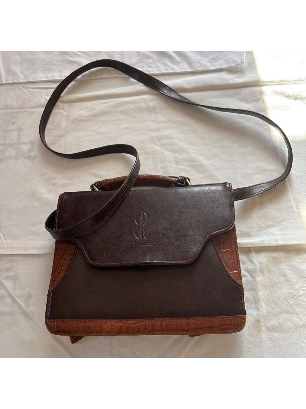 Vintage Women's BELLE ROSE Brown Tan Crossbody Bag One Size